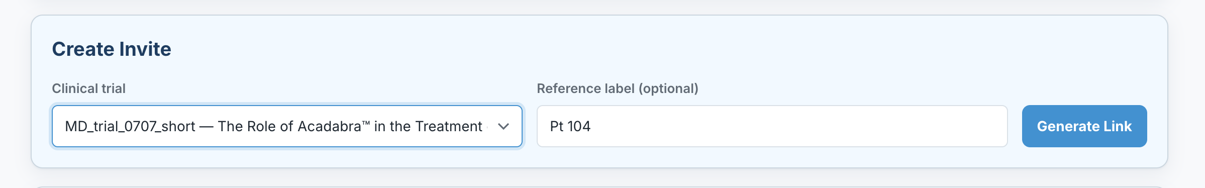 Invite management page